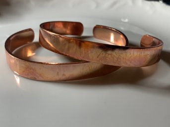 Pair Of Copper Cuff Bracelets