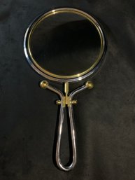 Silver Tone And Gold Tone Hand Mirror