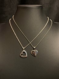 Two Vintage Silver Tone Necklaces For Mother And Mama