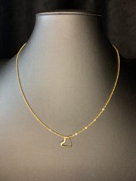 Dainty Vintage Gold Tone Heart Necklace