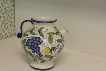 Fruit Decorated Italian Pitcher