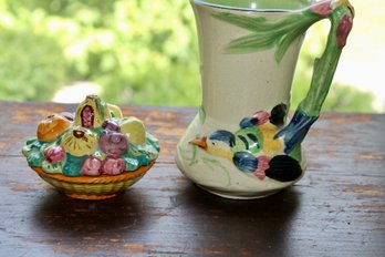 Majolica Pitcher And Pie