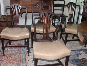 Set Of  Eight Antique Dining Chairs