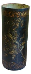 Deep Leather Gilt Painted Umbrella Holder