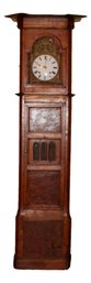 18th C Clockworks In 19th C Burled Wood Case