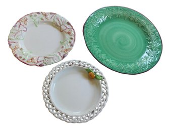 Collection Of Three Majolica Plates