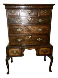 George II Oyster Burled Highboy