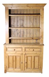 Large Antique Pine Two Piece Hutch (J2023)