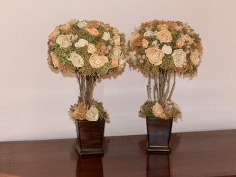 Pair Rose Topiaries