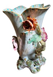 Porcelain  Vase With Raised Flowers