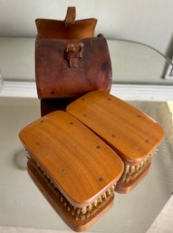 Antique Kent Brushes In Leather Case