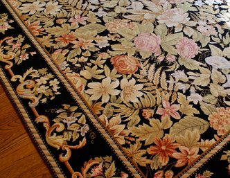 Wool Needlepoint William Morris Style Rug