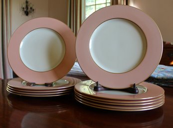 Peach Rimmed Lennox Fine Dinner Plates