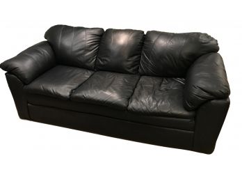 Plush Vegan Leather Three Seat Sofa