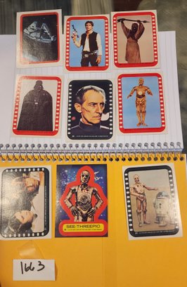 Lot Of 9 Oeiginal Star Wars Trading Card Stickers