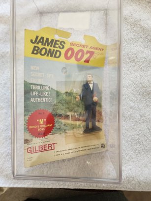 Vintage 1960s James Bond 007 Actipn Figure Gilbert On Orriginal Card