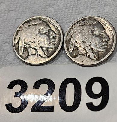 Lot Of Two U S Currency Buffalo Nickels