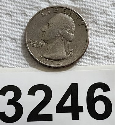 U S Currency 1974 Twenty-Five Cent Piece