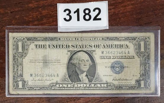 U S Currency 1957 Onne Dollar Silver Certificate Awesome Condition