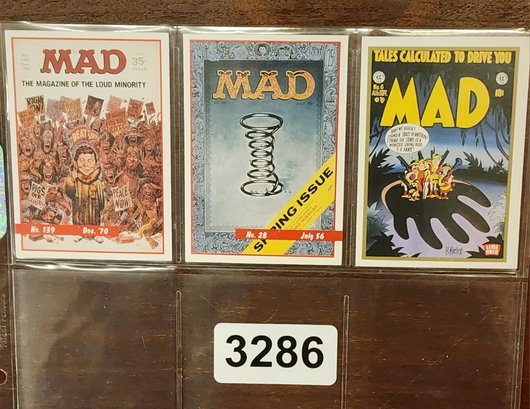 Lot Of 3 Rare Vintage Original Mad Magazine Cover Trading Cards