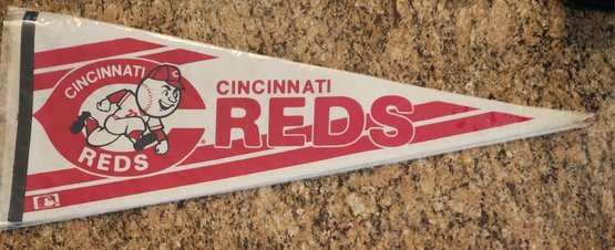 Original Vintage Cincinnati Reds Baseball Pennant Great Condition