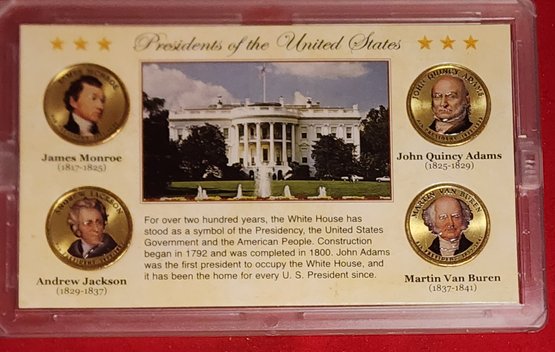 U S Currency Set Of 4 Sealed One Dollar Presential Coins In Color