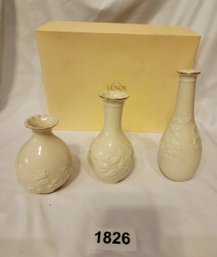 Lenox Carved Posy Vases Set Of 3