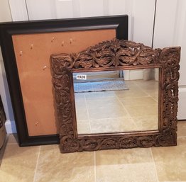 Framed Cork Board And Mirror