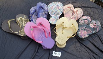 Lot Of Havaianas Flip Flops Size 9/10 39/40 (7 Pairs)