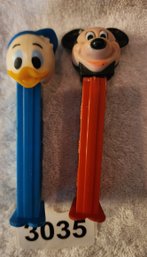 Lot Of Two Vintage Original PEZ Dispensers Mickey And Donald