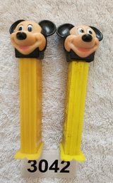 Lot Of Two Vintage Original Mickey Mouse PEZ Dispensers