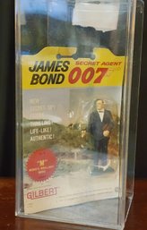 Rare Vintage Original 1966 James Bond 007 Action Figure Carded In Outstanding Condition In Acrylic Case