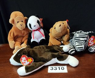 Vintage Original Beanie Babies Lot Of 5 All In Great Condition Pary Of A HUGE Collection As You Will See