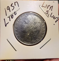 Italy Lira Silver 1957 L100