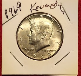 U S Currency 1969 D Kennedy One Half Dollar