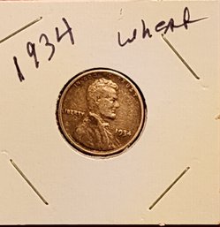 U S Currency 1934 Lincoln Wheat Penny