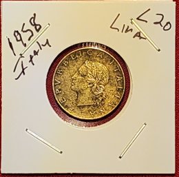 Italian Currency 1958 Lira L20 Incredible Condition