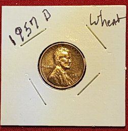U S Currency 1957 D Wheat Cent Awesome Condition