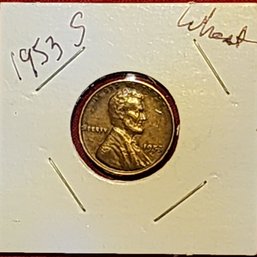 U S Currency 1953 S Wheat Penny Outstanding Condition