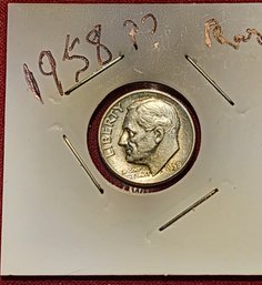 U S Currency 1958 Roosevelt Dime Poss P Mint