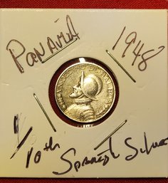Panama 1948 1/10th Spanish Silver