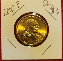U S Currency 2000 P One Dollar Sacagawea