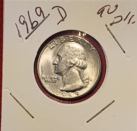 U S Currency 1969 D Washington Quarter