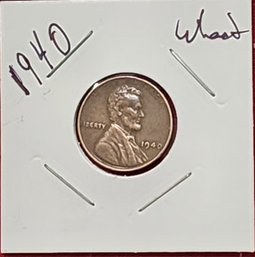 U S Currency 1940 Lincoln Wheat Cent Excellent Condition