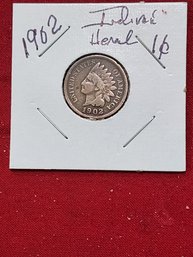 U S Currency Rare 1902 Indianhead One Cent Piece Excellent Condition 122yrs Old