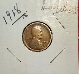 U S Currency 1918 Lincoln Wheat One Cent Piece Outstanding Condition