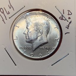 U S Currency 1964 Silver JFK 1/2 Dollar Possible Hair Spoof Variant In Excellent Condition