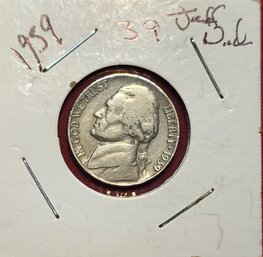 U S Currency 1959 Jefferson Five Cent Piece