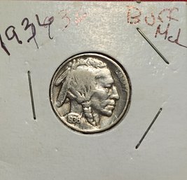 U S Currency 1936 Buffalo Five Cent Piece