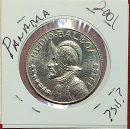 Large Panamanian Coin 2001 Believed To Be Silver